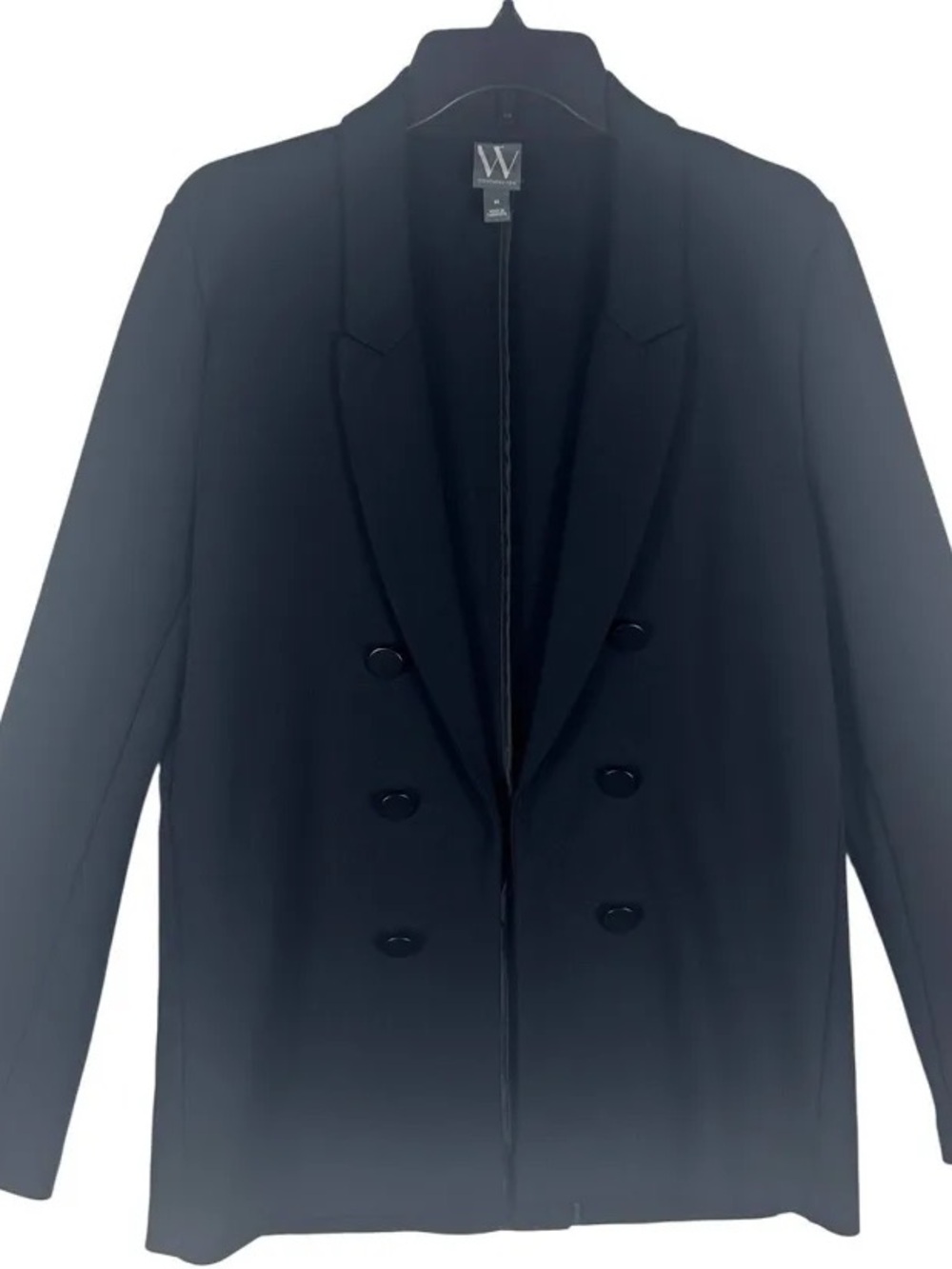 W by Worth Black Double-Breasted Blazer Size XXL NWT Ultra Stretch Ponte